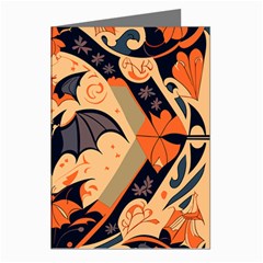 Bat Pattern Greeting Cards (pkg Of 8) by Valentinaart