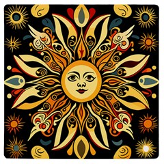 Boho Sun Uv Print Square Tile Coaster  by Valentinaart