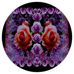 Night So Peaceful In The World Of Roses Round Trivet by pepitasart