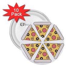 Pizza-slice-food-italian 2 25  Buttons (10 Pack)  by Cowasu