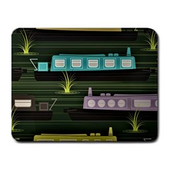 Narrow-boats-scene-pattern Small Mousepad by Cowasu