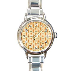 Patter-carrot-pattern-carrot-print Round Italian Charm Watch