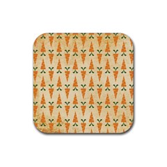 Patter-carrot-pattern-carrot-print Rubber Coaster (Square)