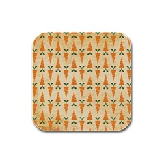 Patter-carrot-pattern-carrot-print Rubber Square Coaster (4 pack)