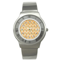 Patter-carrot-pattern-carrot-print Stainless Steel Watch