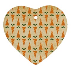 Patter-carrot-pattern-carrot-print Heart Ornament (Two Sides)