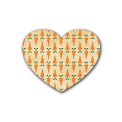 Patter-carrot-pattern-carrot-print Rubber Coaster (Heart)