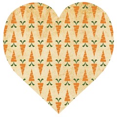 Patter-carrot-pattern-carrot-print Wooden Puzzle Heart by Cowasu