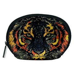 Tiger-predator-abstract-feline Accessory Pouch (medium) by Cowasu