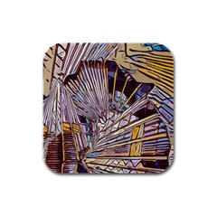 Abstract-drawing-design-modern Rubber Square Coaster (4 Pack) by Cowasu