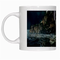 Sea-island-castle-landscape White Mug by Cowasu