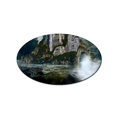 Sea-island-castle-landscape Sticker Oval (10 Pack) by Cowasu