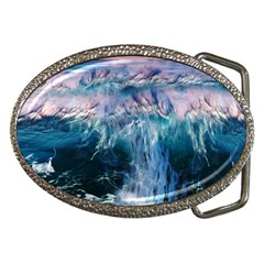 Sea-waves-ocean-water-beach-surf Belt Buckles by Cowasu