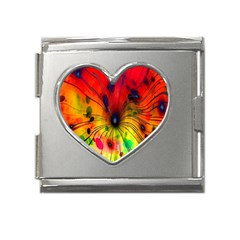 Color-background-structure-lines Mega Link Heart Italian Charm (18mm) by Cowasu