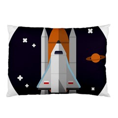 Rocket-space-universe-spaceship Pillow Case by Cowasu