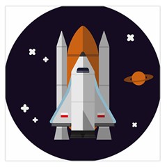 Rocket-space-universe-spaceship Square Satin Scarf (36  X 36 ) by Cowasu