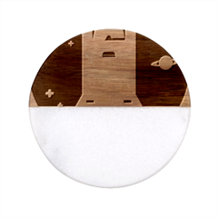 Rocket-space-universe-spaceship Classic Marble Wood Coaster (round)  by Cowasu