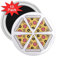 Pizza-slice-food-italian 3  Magnets (10 Pack)  by Sarkoni