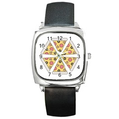 Pizza-slice-food-italian Square Metal Watch