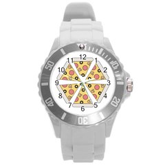 Pizza-slice-food-italian Round Plastic Sport Watch (l)