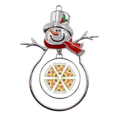 Pizza-slice-food-italian Metal Snowman Ornament by Sarkoni