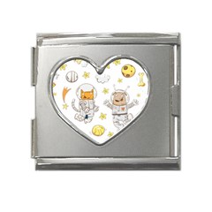 Astronaut-dog-cat-clip-art-kitten Mega Link Heart Italian Charm (18mm)