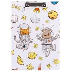 Astronaut-dog-cat-clip-art-kitten A4 Acrylic Clipboard by Sarkoni