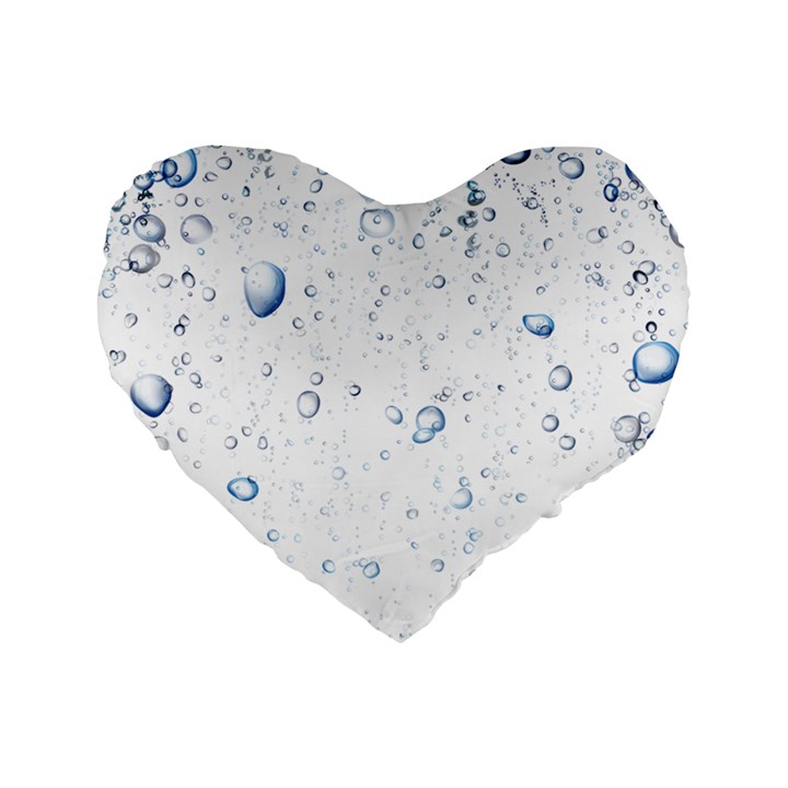 Blue Oxygen-bubbles-in-the-water Standard 16  Premium Heart Shape Cushions