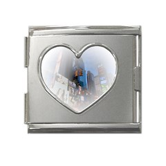 New York City Mega Link Heart Italian Charm (18mm)