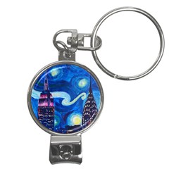 Starry Night In New York Van Gogh Manhattan Chrysler Building And Empire State Building Nail Clippers Key Chain by Sarkoni