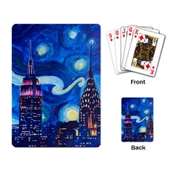 Starry Night In New York Van Gogh Manhattan Chrysler Building And Empire State Building Playing Cards Single Design (rectangle)