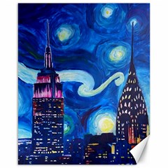 Starry Night In New York Van Gogh Manhattan Chrysler Building And Empire State Building Canvas 16  X 20 