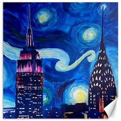 Starry Night In New York Van Gogh Manhattan Chrysler Building And Empire State Building Canvas 20  X 20 