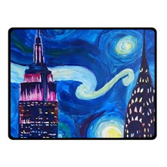 Starry Night In New York Van Gogh Manhattan Chrysler Building And Empire State Building Fleece Blanket (small)