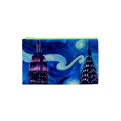 Starry Night In New York Van Gogh Manhattan Chrysler Building And Empire State Building Cosmetic Bag (xs)