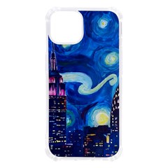 Starry Night In New York Van Gogh Manhattan Chrysler Building And Empire State Building Iphone 13 Tpu Uv Print Case by Sarkoni