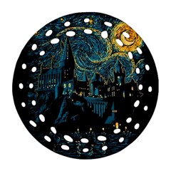 Castle Starry Night Van Gogh Parody Ornament (round Filigree)
