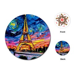 Eiffel Tower Starry Night Print Van Gogh Playing Cards Single Design (round)