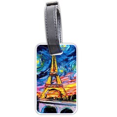 Eiffel Tower Starry Night Print Van Gogh Luggage Tag (one Side)