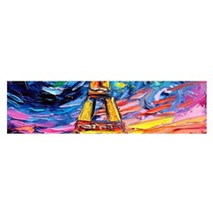 Eiffel Tower Starry Night Print Van Gogh Oblong Satin Scarf (16  X 60 ) by Sarkoni