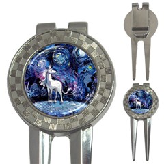 Unicorn Starry Night Print Van Gogh 3-in-1 Golf Divots by Sarkoni