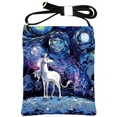 Unicorn Starry Night Print Van Gogh Shoulder Sling Bag