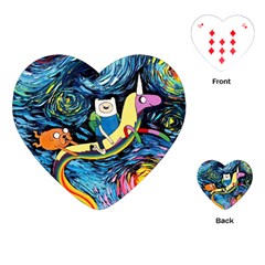 Cartoon Parody  Art Starry Night Van Gogh Playing Cards Single Design (heart) by Sarkoni