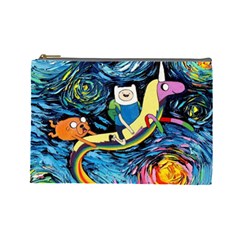 Cartoon Parody  Art Starry Night Van Gogh Cosmetic Bag (large)