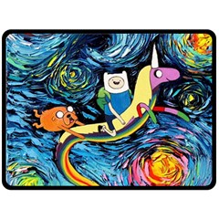 Cartoon Parody  Art Starry Night Van Gogh Two Sides Fleece Blanket (large)