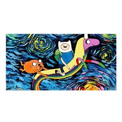 Cartoon Parody  Art Starry Night Van Gogh Satin Shawl 45  X 80 