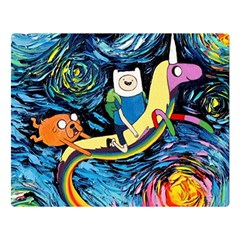 Cartoon Parody  Art Starry Night Van Gogh Premium Plush Fleece Blanket (large)