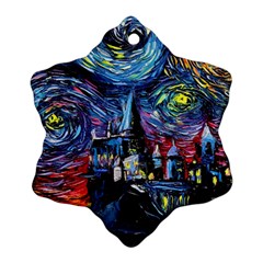 Castle Starry Night Print Van Gogh Parody Ornament (snowflake)