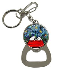 Dog Cartoon Vincent Van Gogh s Starry Night Parody Bottle Opener Key Chain by Sarkoni