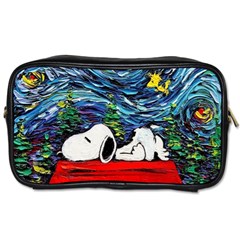 Dog Cartoon Vincent Van Gogh s Starry Night Parody Toiletries Bag (one Side)